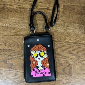 Novelty Girls Face 3D Face Crossbody Purse Bag Flowers NWOT